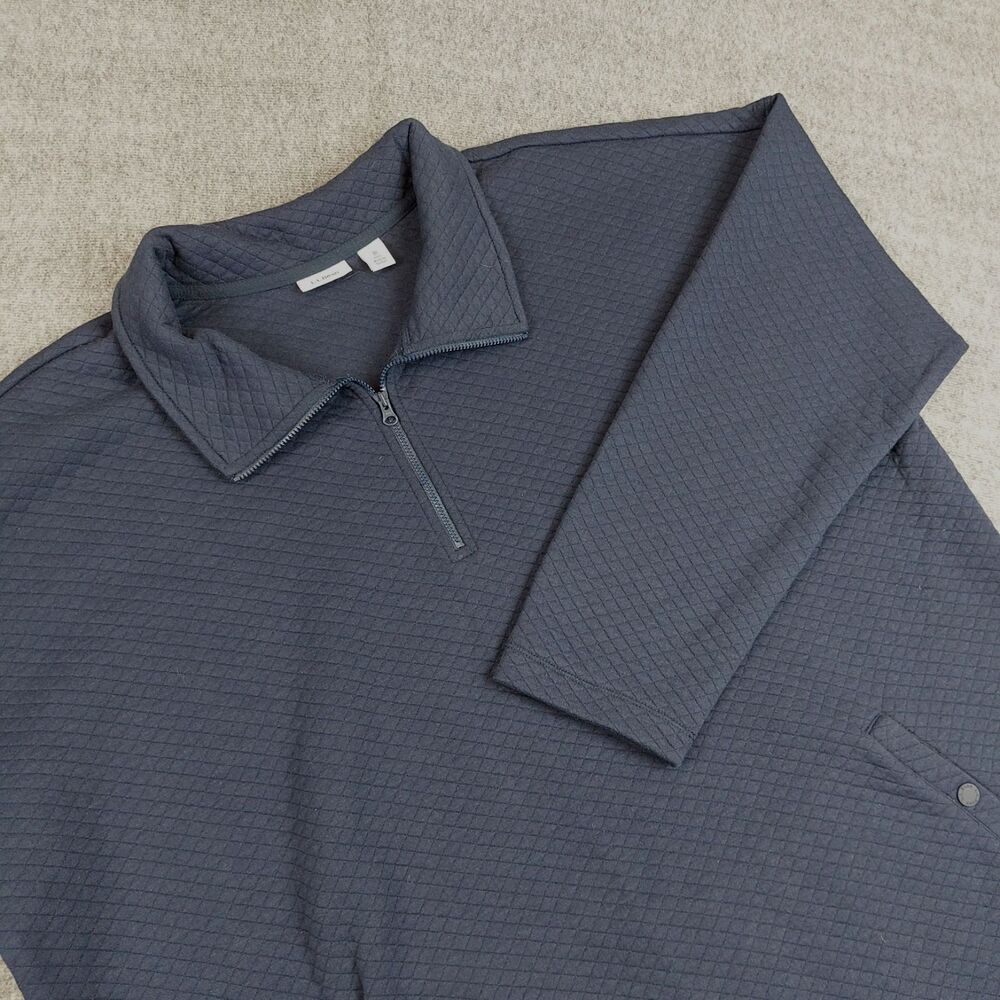 L.L Bean Pullover Women’s 3XPlus Blue Soft Light Quilted Half Zip Snap Pockets